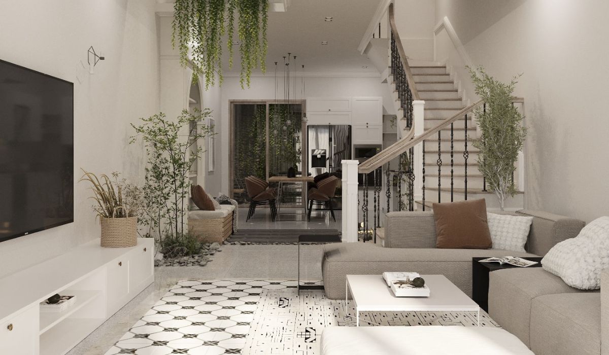 30+ thiết kế nội thất phòng khách có cầu thang hot nhất 2022
